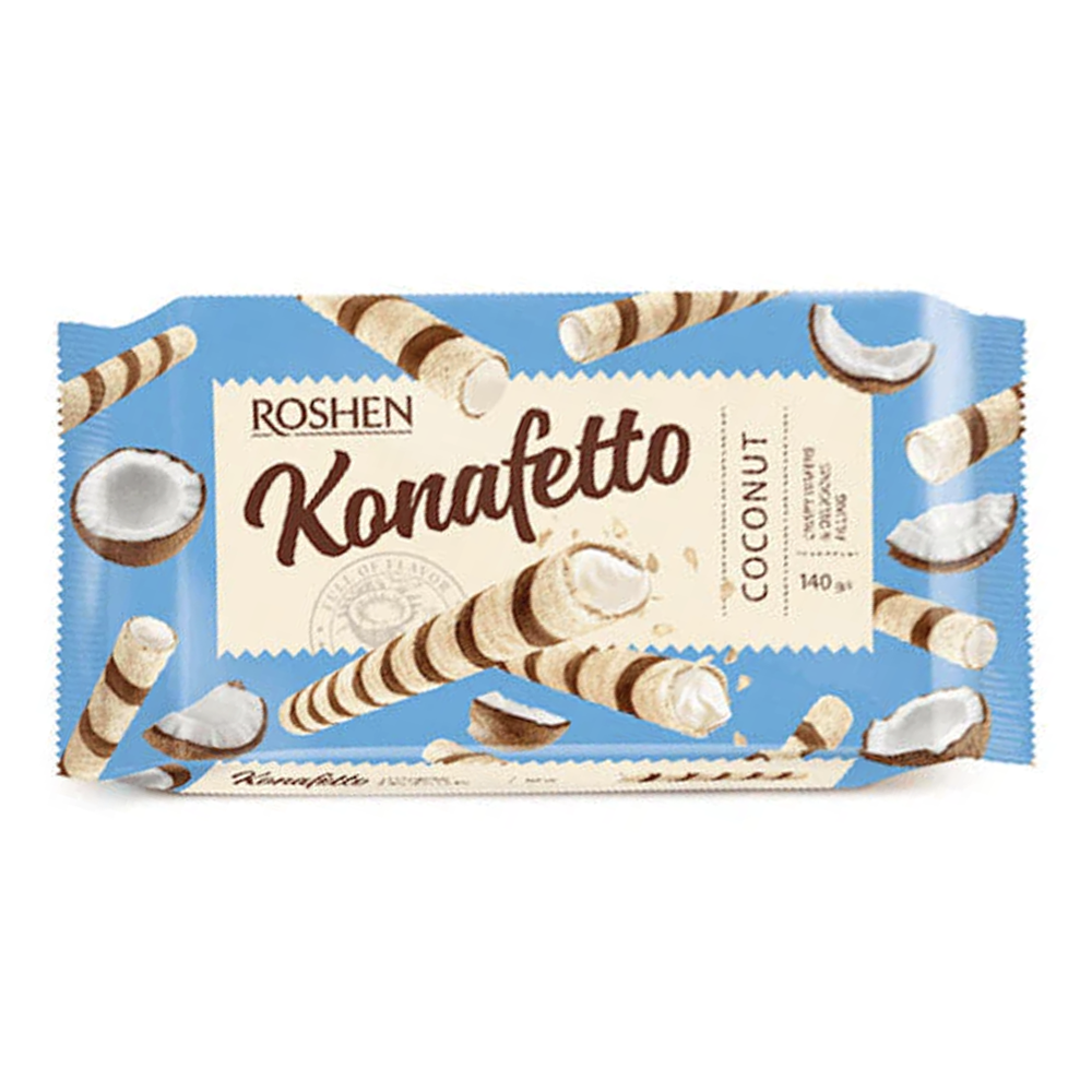 Wafers Roll Konafetto with Coconut – 4.94 oz (140gr)